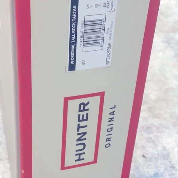 Hunter Original Tall Rain Boots in Rock Tartan Size 9 NWT - Picture 8 of 9